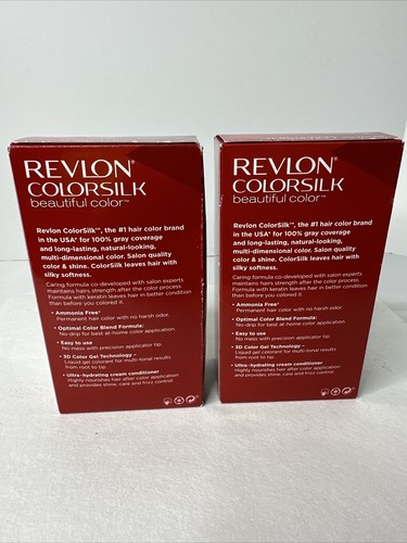 2 Lot Revlon Colorsilk Beautiful Color Permanent Hair Dye Medium Auburn 42 - Picture 3 of 4