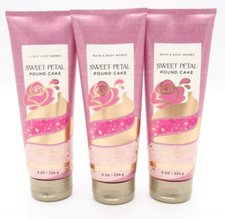  6 Bath  Body Works SWEET PETAL POUND CAKE Body Cream w/ Hyaluronic Acid 8oz