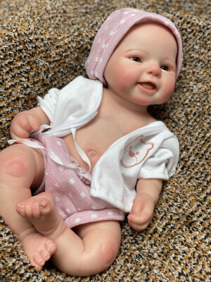 16in Full Body Soft Solid Silicone Reborn Dolls Handmade Painted