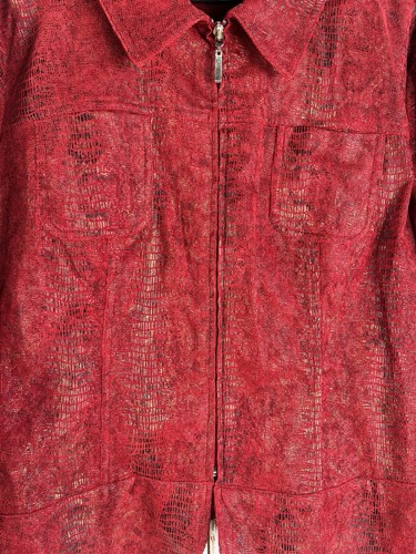 Drapers Damons Womens PXL Jacket Full Zip Red Faux Snake Skin Rocker Vixen - Picture 4 of 14