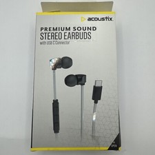 Acoustix Earbuds Usb-c Premium Sound Stereo Earbuds - Black