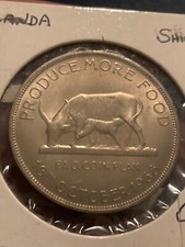 1968 16th October Bank of Uganda FAO Coin Plan Grow More Food 5 Schillings (O3K)