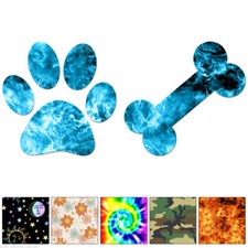 Dog Paw Bone - Decal Sticker - Multiple Patterns  Sizes - ebn6588