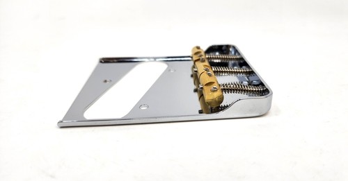 Ashtray Bridge Low Prfoile Side Telecaster Style w/Compensated Brass Saddles, Ch - Picture 4 of 9