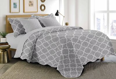 5Pcs Quilt Bed Cover Set Reversible Premium Soft Bedspread Coverlet Bedding Set