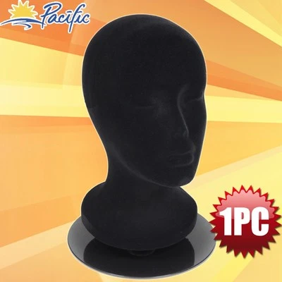 A1 PACIFIC Female foam black MANNEQUIN head holder stand display wig hat glasses 11"
