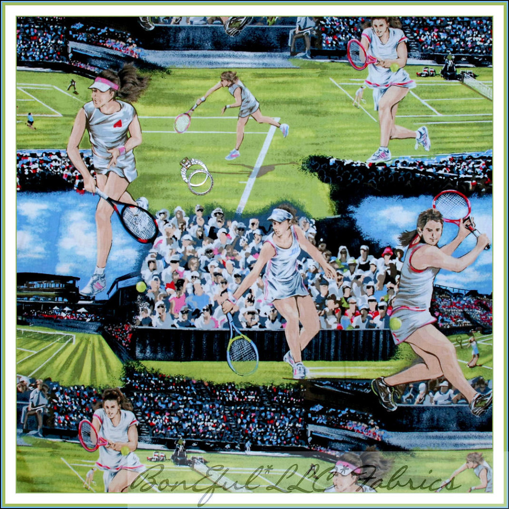 BonEful Fabric FQ Cotton Quilt Lady Girl Tennis Ball Sport Racket Game Skirt Top