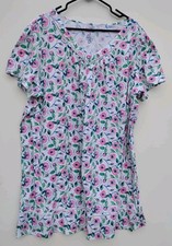 CROFT  BARROW Pink Flowers Long Sleepwear Shirt Night Gown 3X