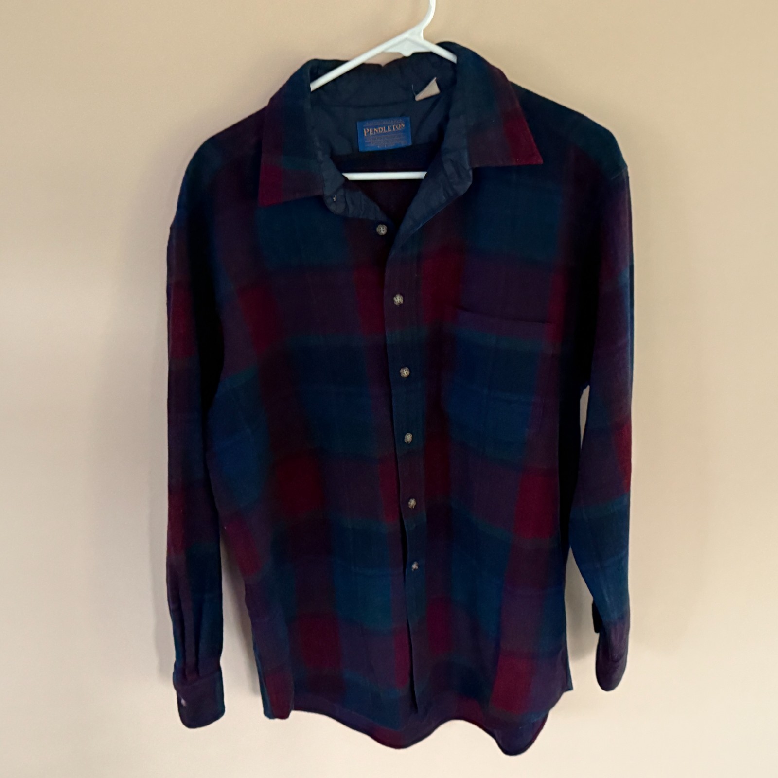 Pendleton Wool Button Down Western Work Shirt Blu… - image 1