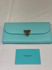 Authentic Tiffany & Co Blue Leather Long Wall...