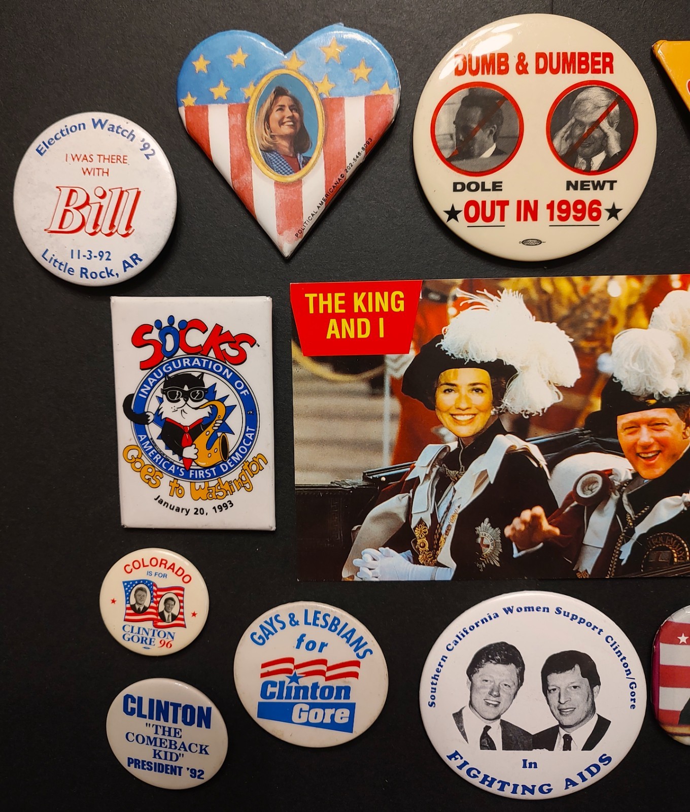 Bill Clinton Unusual & Scarcer PRESIDENTIAL  POLITICAL Pinback Pins Buttons Lot