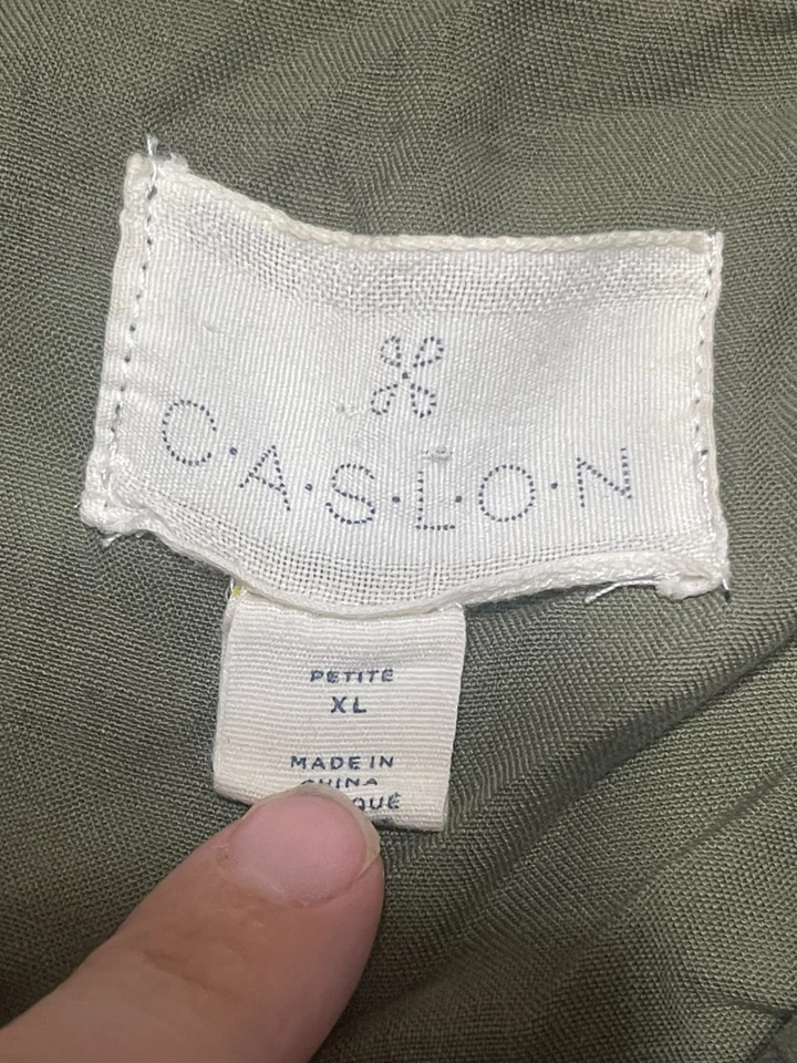 Caslon 女式 XL 小号夹克,绿色棕色,迷彩,全拉链背心 — 第 3/4 张图片