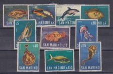 (san marino)1966 Sc 643/52 fish,set MNH     x335