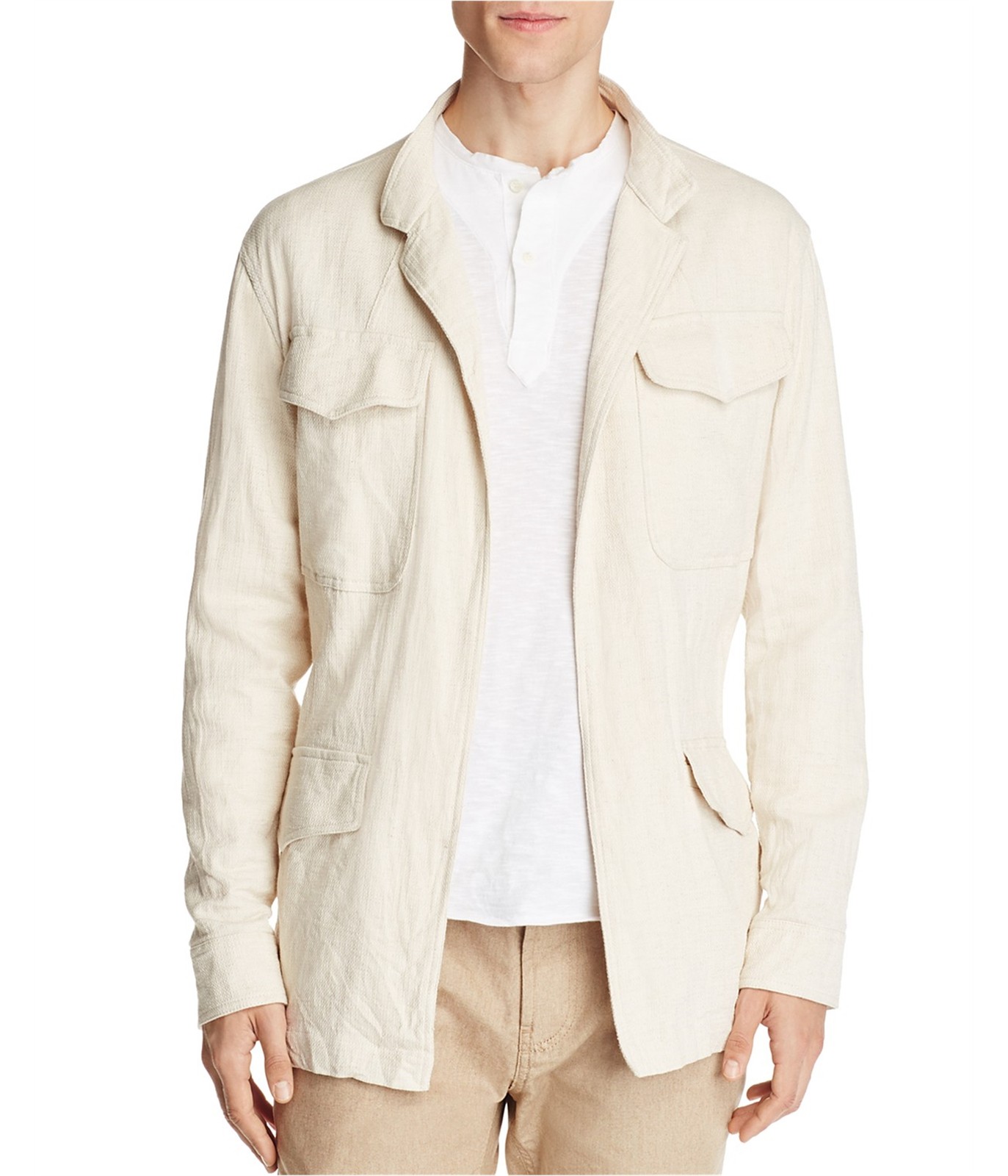 Eidos Napoli Mens Natural Wrap Jacket, Beige, 50 Regular