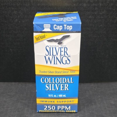 Natural Path Silver Wings, Colloidal Silver, 250 PPM, 16 Fl. Oz., Exp 04/26, New