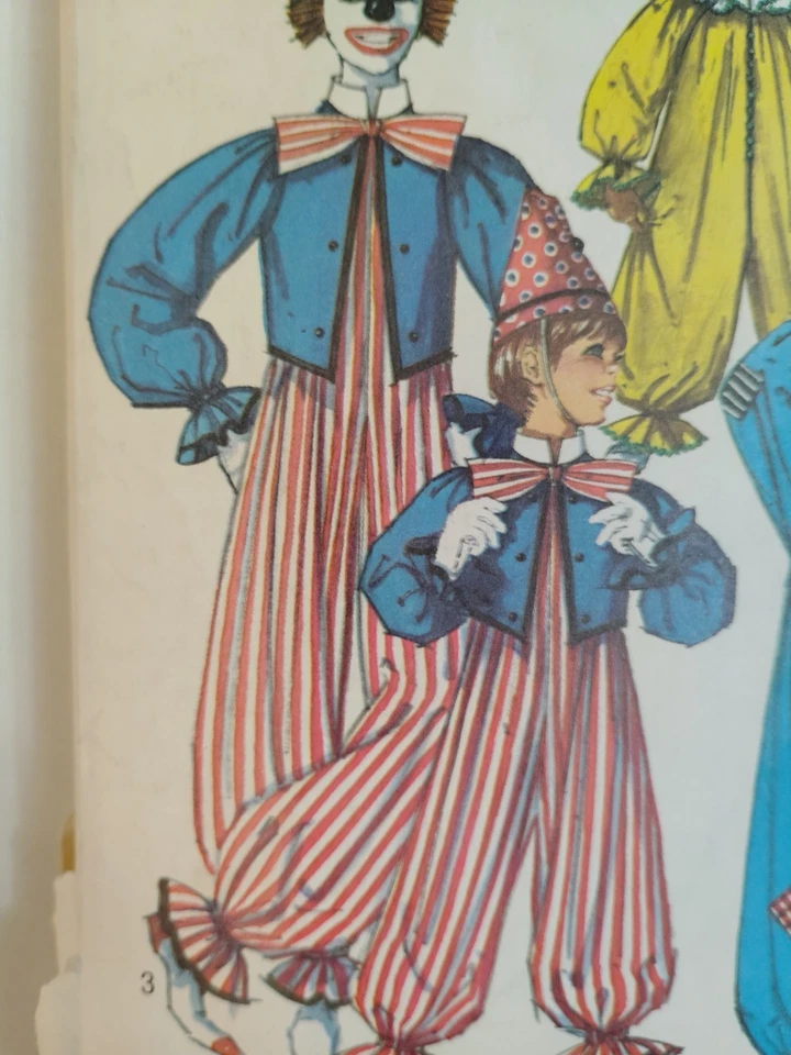 Simplicity 7162 Clown ADULT M 36 38 Costume Jumpsuit Sewing Pattern VTG Mens Cut - Image 3 of 4