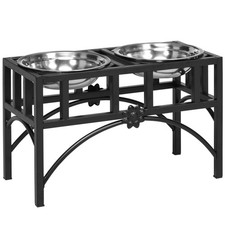 Elevated Dog Bowl Heavy Duty Raised Pet Food Water Feeder for Medium Dogs Black