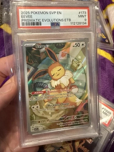Pokemon Eevee Prismatic Evolutions ETB Promo SVP EN 173 PSA 9 Mint