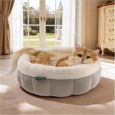 BALANCE Cat Beds for Indoor Cats, Washable Round Cat Bed, Cute Kitten Bed with A