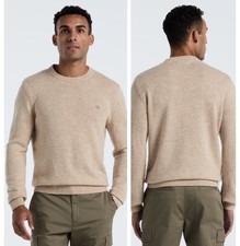 Original Penguin Lambswool Crewneck Long Sleeves Birch Tan Sweater size M