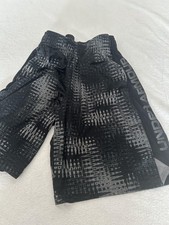 Under Armour Shorts Kids Small Black Mesh Elastic Waist Gym Running Training
