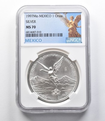 1997 Mo Mexico 1 Onza Silver Libertad 1 oz .999 MS70 NGC | eBay