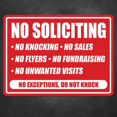 #ad No Soliciting Door Window Sign 7x5 Vinyl Sticker Decal Business Do Not Knock $6.95