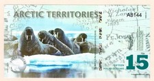 ARCTIC TERRITORIES 15 Polar Dollars 2011 Polymer UNC (TK 19 367)
