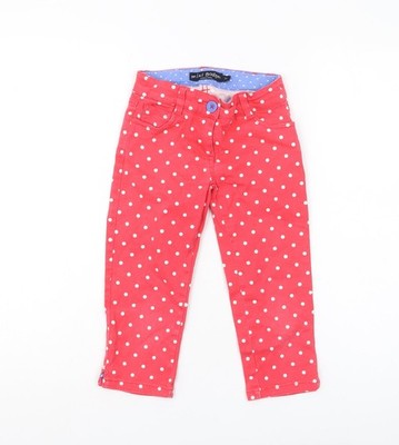Mini Boden Skinny-Jeans Mädchen rot gepunktet 7 Jahre