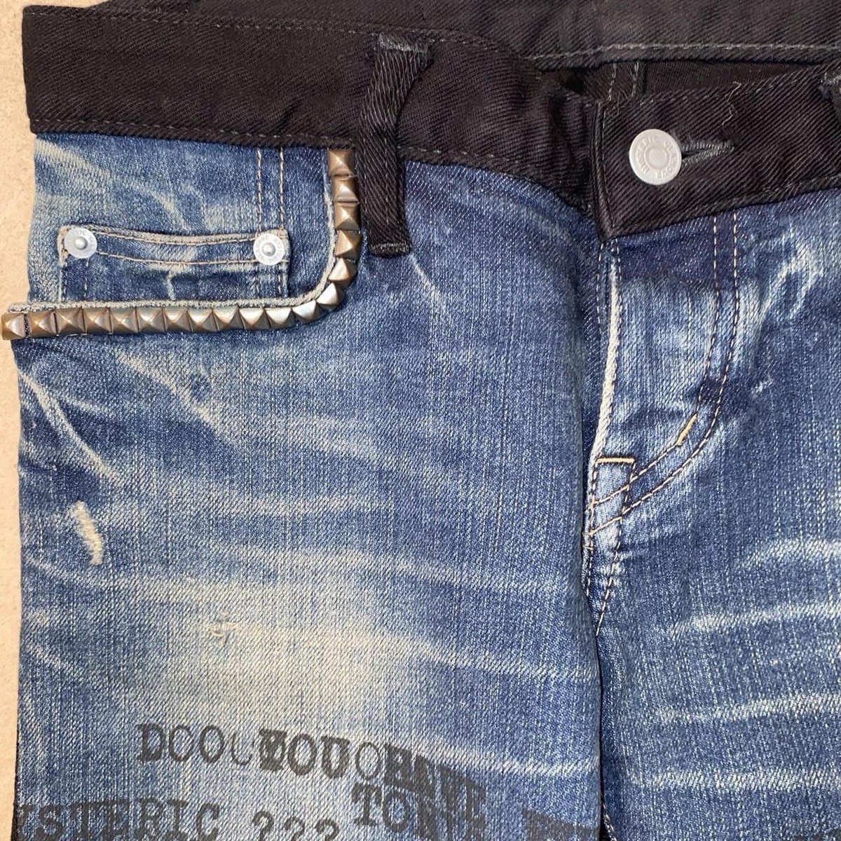 HYSTERIC GLAMOUR JEANS LOW RISE WOMENS STRETCH DENIM Graphic