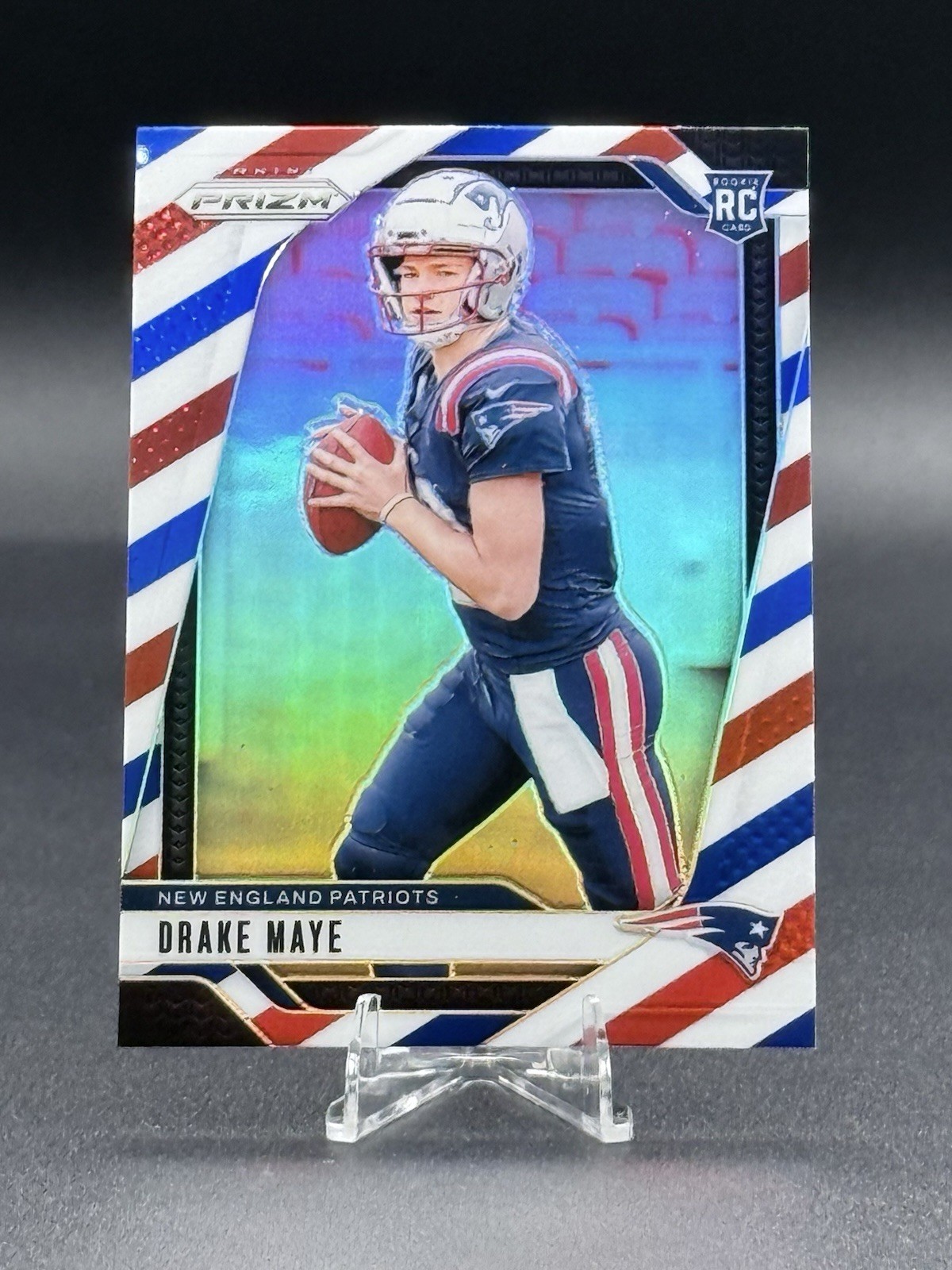 2024 Panini Prizm  Drake Maye RC Red White & Blue Prizm #329 Patriots