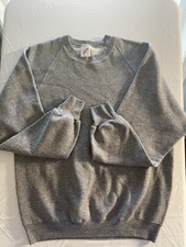 Vintage Jerzees Sweatshirt Made in USA Blank Crewneck Gray 90s Mens Large