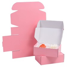 28 Pack 10x8x3 inches Pink Shipping Boxes for Small Business, Small Corrugated