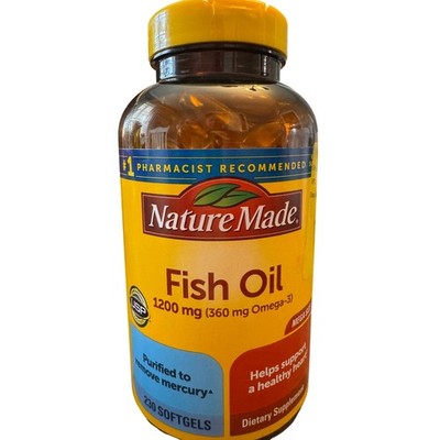 Nature Made Fish Oil 1200mg - 360 mg Omega-3, 230 Softgels - Exp 5/2028
