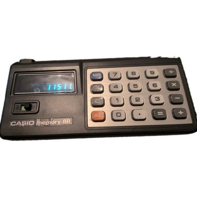 vintage CASIO memory 8R calculator computer Japan mfg. green lcd display math 