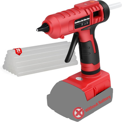 100W Cordless Hot Melt Glue Gun Compatible with Milwaukee M18 18V Battery, High
