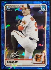 2020 Bowman Draft Sapphire CARTER BAUMLER Chrome 1st SAPPHIRE RC #BD-117 Rangers