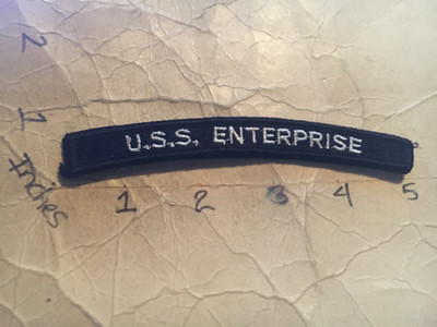 US NAVY SHOULDER STRIP TAB rocker Patch 10/12/25 USS Enterprise