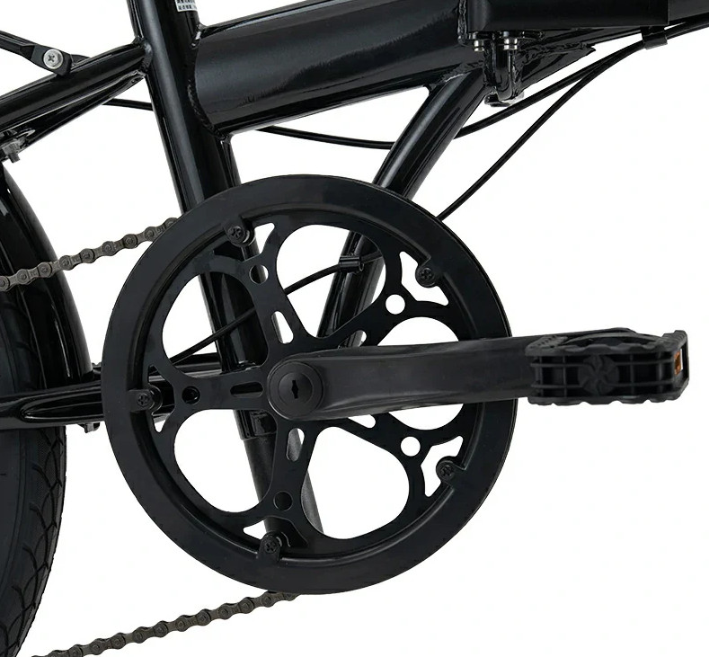 ROCKBROS SKN 20"7 Speed Folding Bike,Steel Frame Disc Brake with Rear Rack Black