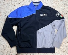 Fila Sport Italia Men Vtg Full Zip Embroidered Multicolored Track Jacket Size L