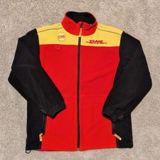 DHL Fleece Jacket Mens Medium Red Yellow Blac...