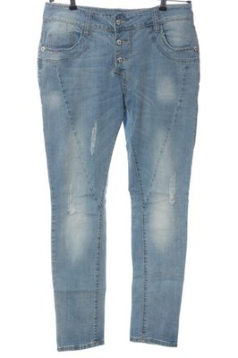 BLUE MONKEY High Waist Jeans Damen Jeans Gr. DE 38 blau Casual-Look