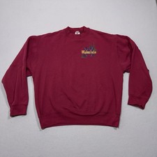 VTG Minnesota Sweatshirt Crewneck Pullover Red Embroidered State 80s USA Made