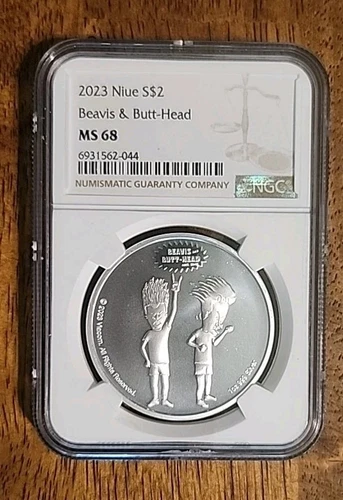  Niue 2023 NGC NS68 Beavis & Butthead 1 oz Silver Uncirculated Coin
