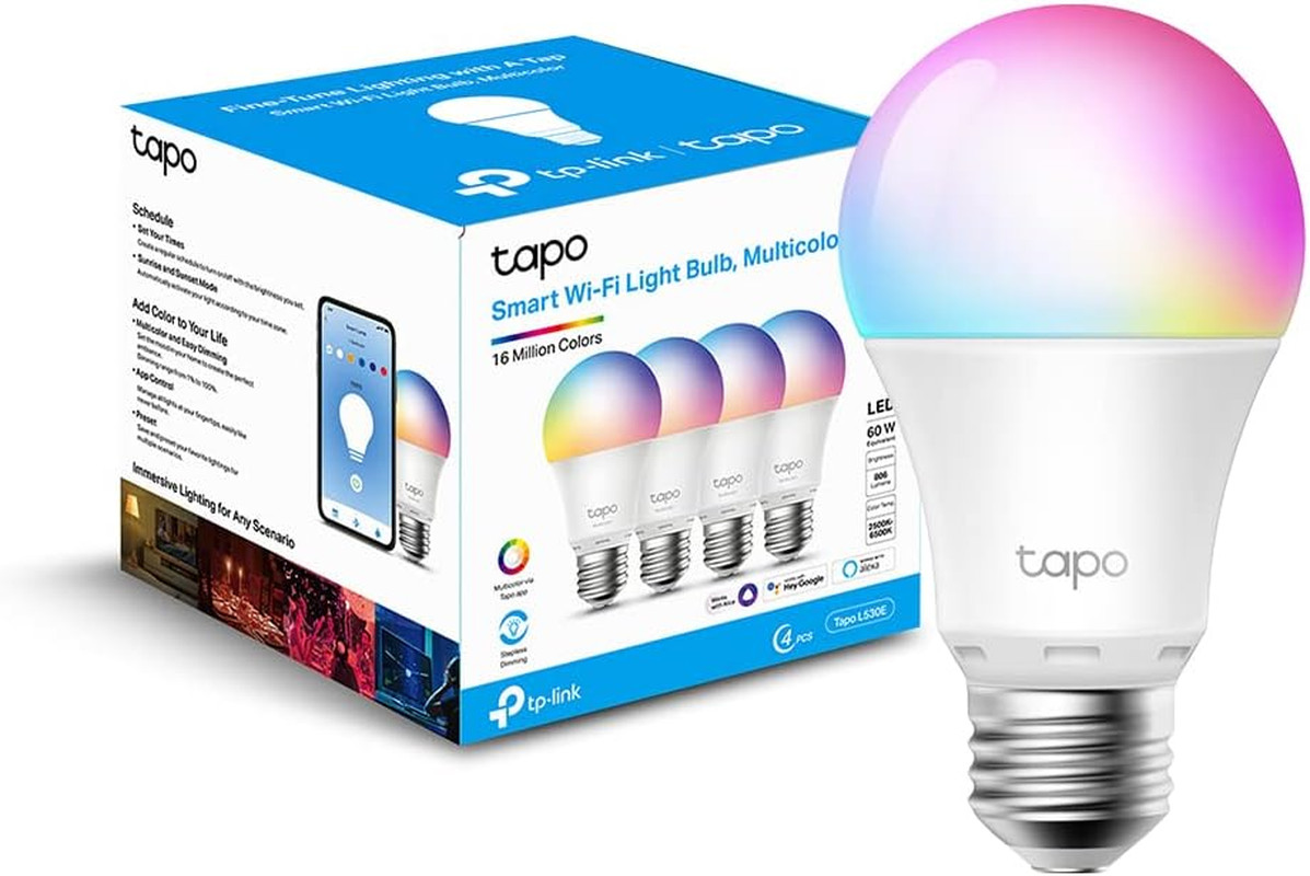 Pacco 4 Lampadine Smart LED E27 RGB L530E Compatibili Alexa Google
