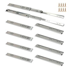 14" Full Extension Drawer Slides - 5 Pairs Side Mount Ball Bearing Rails for Cab