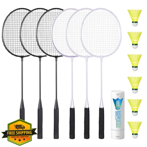 AboveGenius Badminton Rackets Set 6 Racquets 6 Birdies