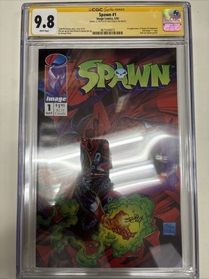 Spawn (1992) # 1 (CGC 9.8 SS) Signed & Sketch Ken Stacy * 1st Full App