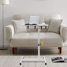 Office Laptop Desk Rolling Table Computer Mobile Stand Adjustable Portable NEW