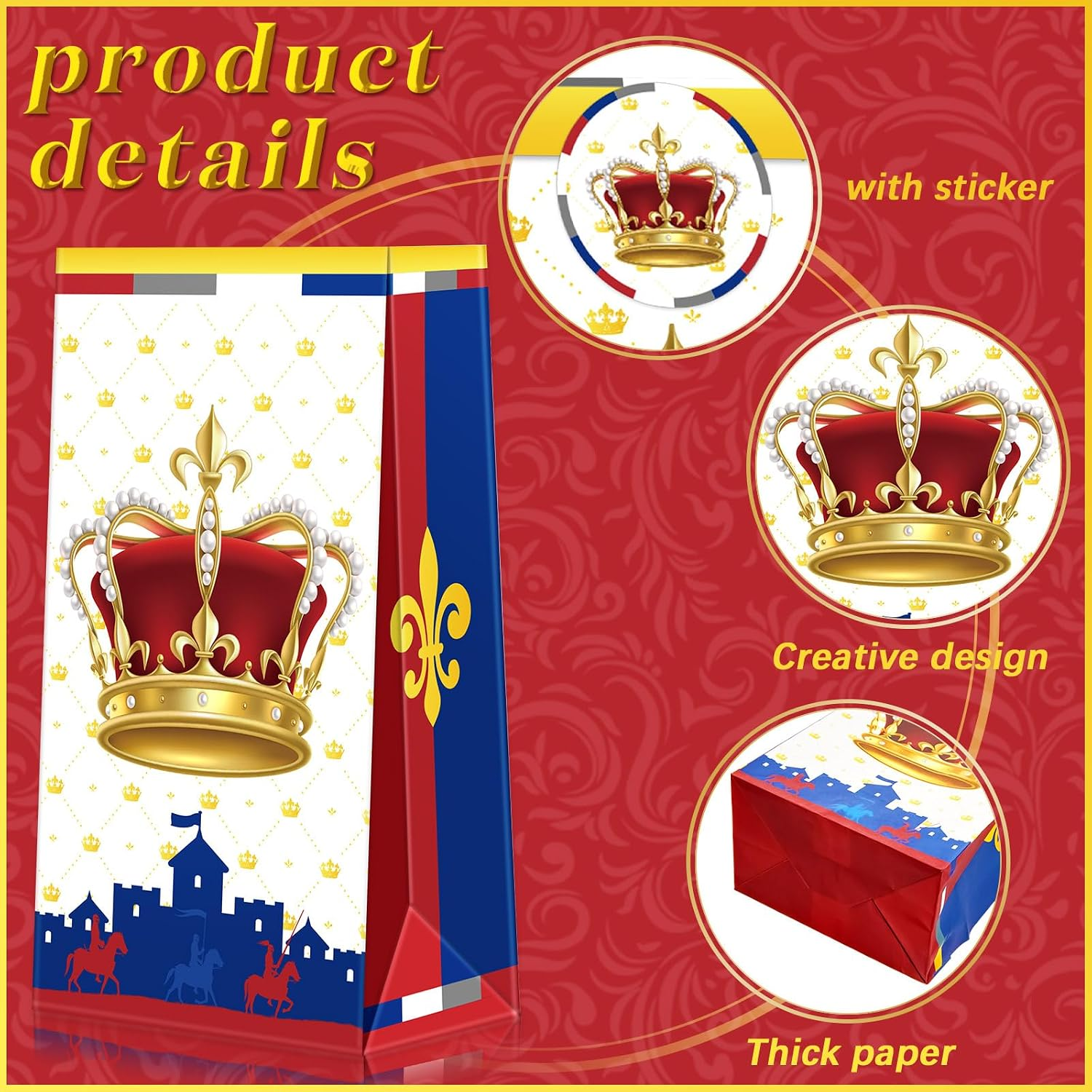 24 Pcs Medieval Knights Party Favor Bags, Castle Theme Birthday ...